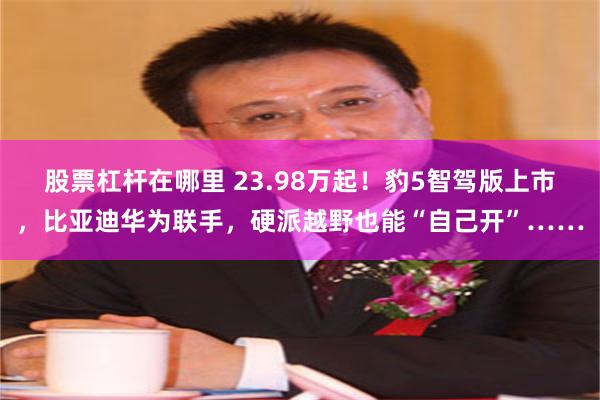 股票杠杆在哪里 23.98万起！豹5智驾版上市，比亚迪华为联手，硬派越野也能“自己开”……